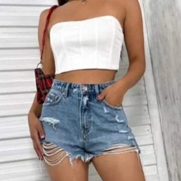 White Corset Top - Picture 2 of 2